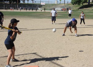 Kyle Cardoza / Sanger Herald Six teams played in the First Annual Mush Ball Tournament in Sanger. The ball is slightly larger than a softball and is softer. Teammates pitch to each other. They get a maximum three pitches.